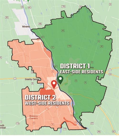 Map of Fulton CSD with new voting districts